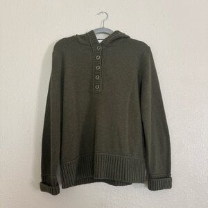 Jones New York Vintage Moss Green Hooded Sweater